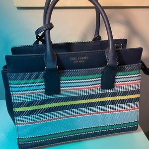New Kate Spade Boardwalk stripe satchel no straps